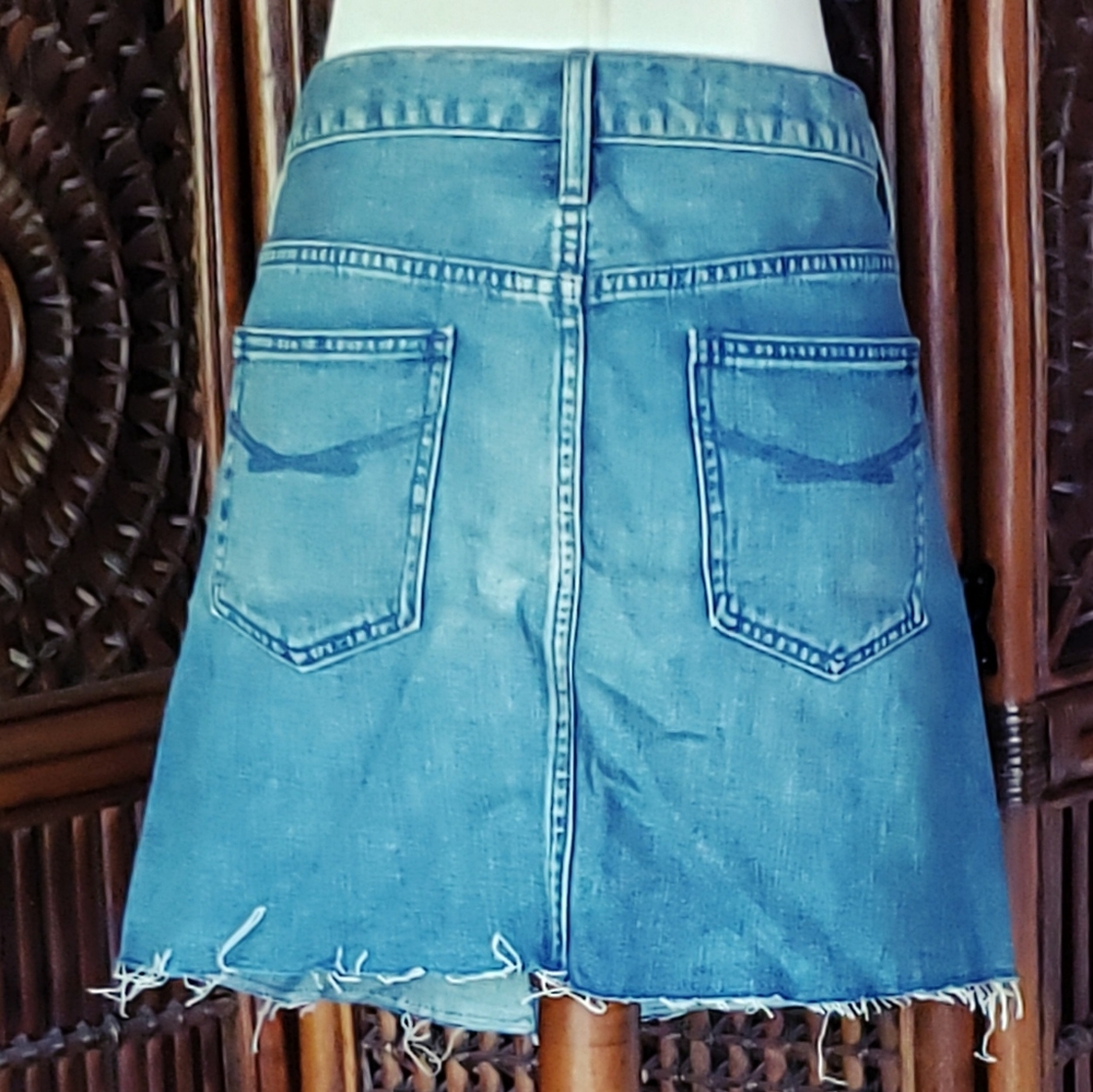 GAP 1969 Miniskirt Stone Wash Denim Jeans Cut-Offs NWT - Picture 2 of 9